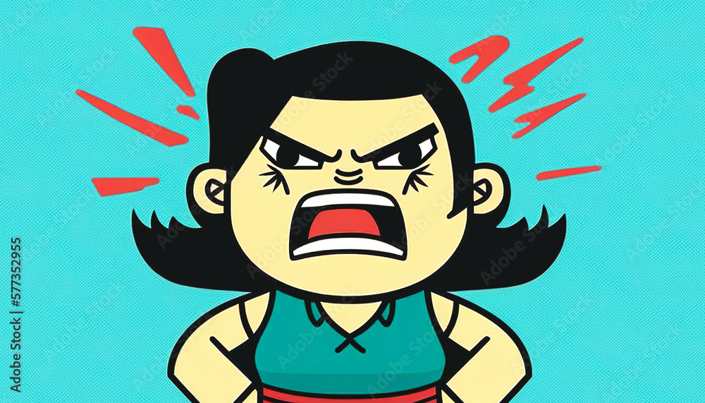 Angry woman screaming, hatred and anger, generative AI.