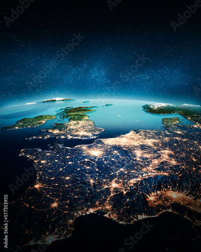 France and England from space