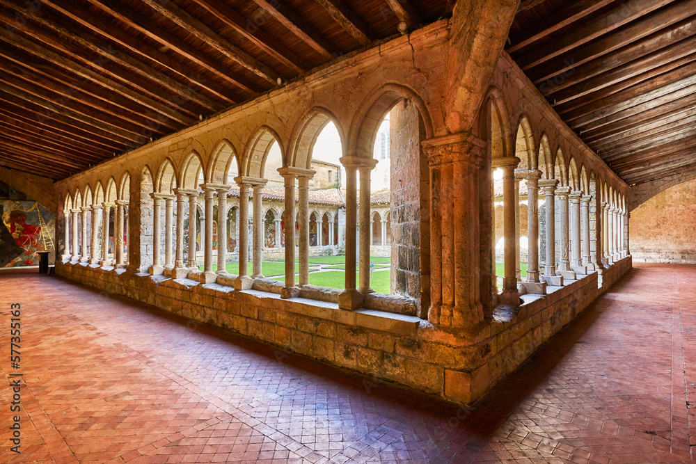 Saint Emilion church cloister. Historical viticulture village near Bordeaux. France
