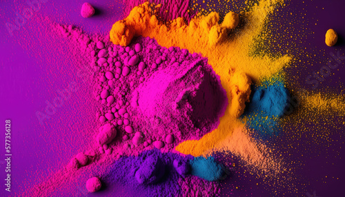 Colored powder for the color holi festival background photo