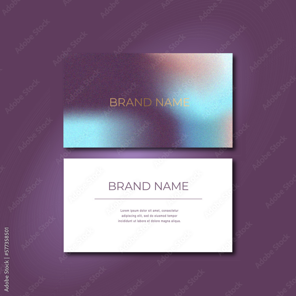 Fototapeta premium Modern minimalistic abstract grain textured gradient blurred noise effect business card template