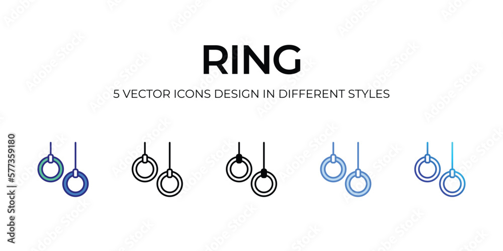 rings Icon Design in Five style with Editable Stroke. Line, Solid, Flat Line, Duo Tone Color, and Color Gradient Line. Suitable for Web Page, Mobile App, UI, UX and GUI design. rings Icon Design in Five style with Editable Stroke. Line, Solid, Flat Line, Duo Tone Color, and Color Gradient Line. Suitable for Web Page, Mobile App, UI, UX and GUI design.