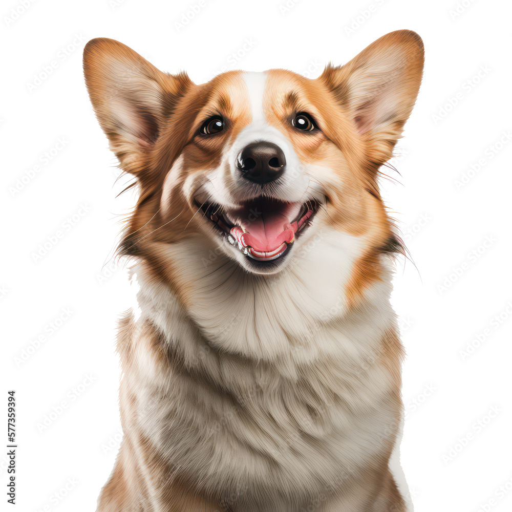Happy dog portrait. Generative AI.