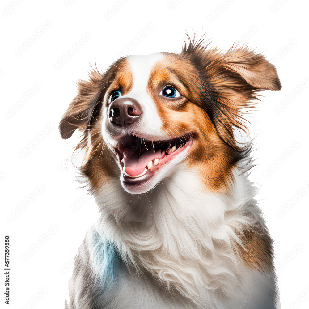 Happy dog portrait. Generative AI.