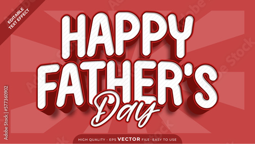 Editable text effect Happy Father's Day template style premium vector