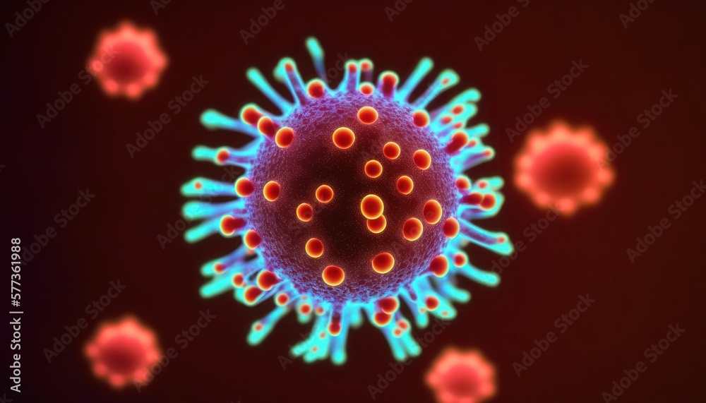 3d rendered illustration of a virus. Generative AI