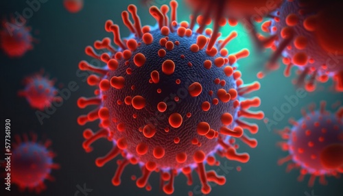 3d rendered illustration of a virus. Generative AI