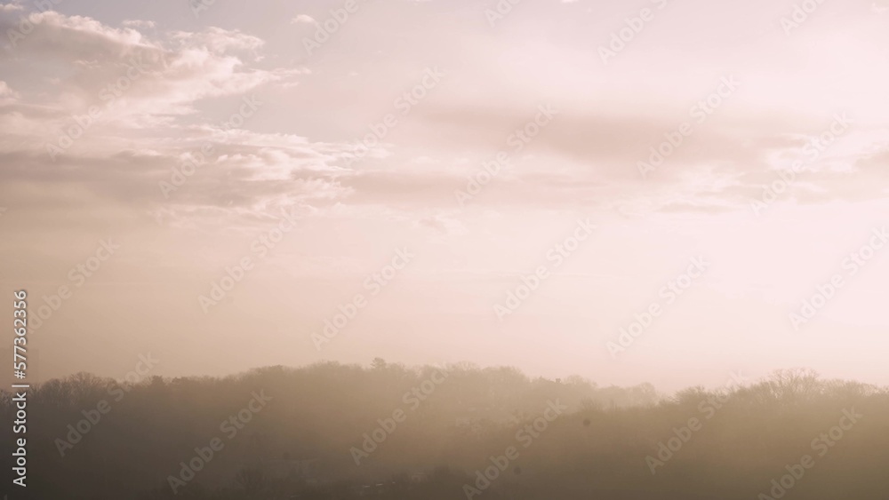 Climate deadly situation. Changing of the climate. Global warming. An epic sight of smog and disease hanging over Kiev at dawn. Climate deadly situation. Changing of the climate. Global warming. An epic sight of smog and disease hanging over Kiev at dawn.