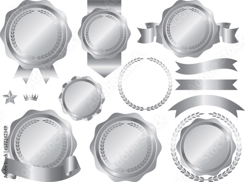 高級感のある月桂冠シーリングワックスと装飾セット　シルバー