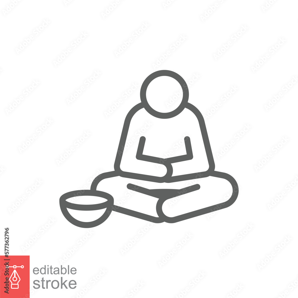 Poverty line icon. Simple outline style. Homeless, beggar, hunger and poor concept. Vector illustration isolated on white background. Editable stroke EPS 10. Poverty line icon. Simple outline style. Homeless, beggar, hunger and poor concept. Vector illustration isolated on white background. Editable stroke EPS 10.