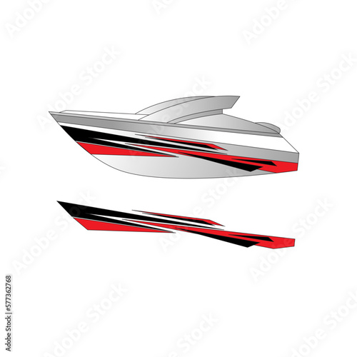 yacht wrapping sticker background vector design