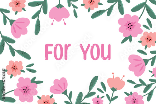 Greeting card. Spring flowers. For you.
