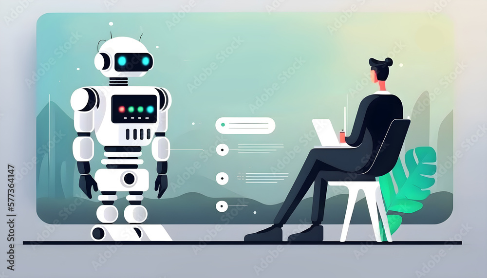 Obraz premium Artificial Intelligence Business Assistant Robot concept 