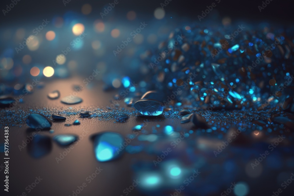 Blue glitter texture holidays background Generative AI