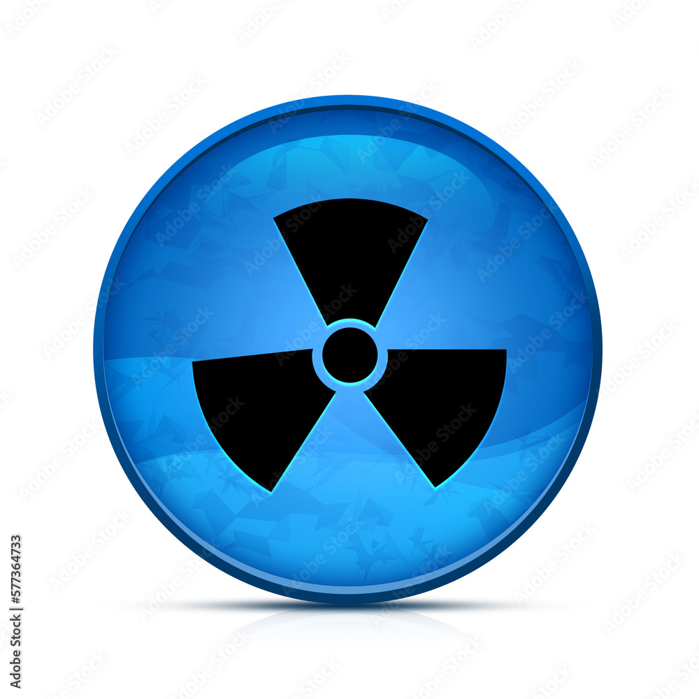 Radiation icon on classy splash blue round button illustration Radiation icon on classy splash blue round button illustration