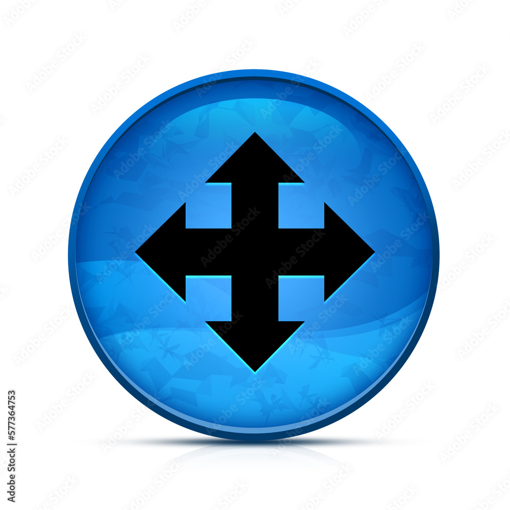 Move icon on classy splash blue round button illustration Move icon on classy splash blue round button illustration