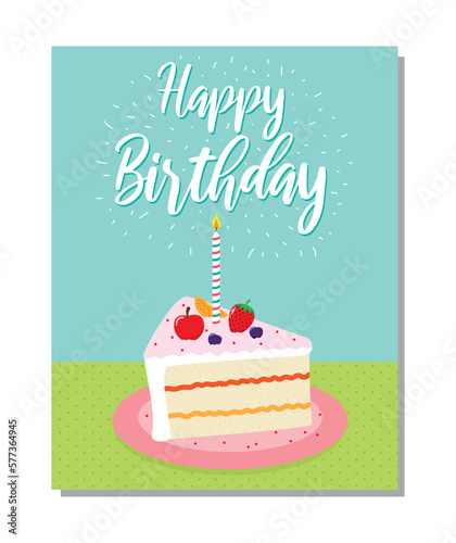 birthday card with sweet birthday cake design