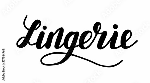 Lingerie, gorgeous lettering written with elegant calligraphic font or script.