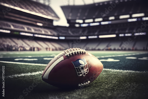 American Football Game in Super Bowl Close up