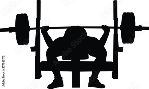 athlete powerlifter bench press black silhouette