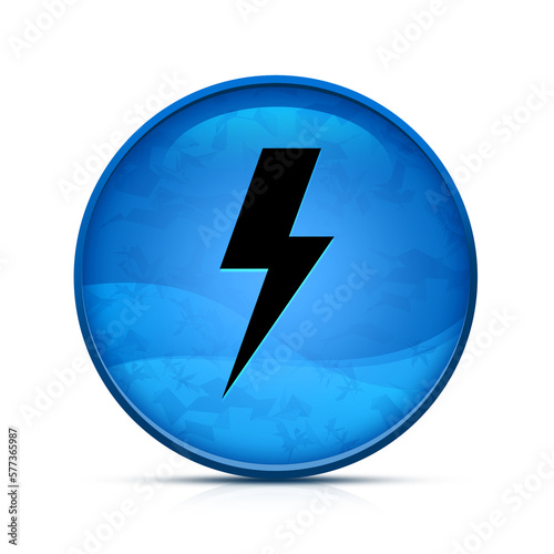 Free Download Lightning bolt Help icon on classy splash blue round button illustration - GFXLoad