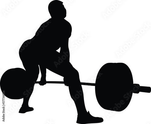 back athlete powerlifter exercise deadlift black silhouette