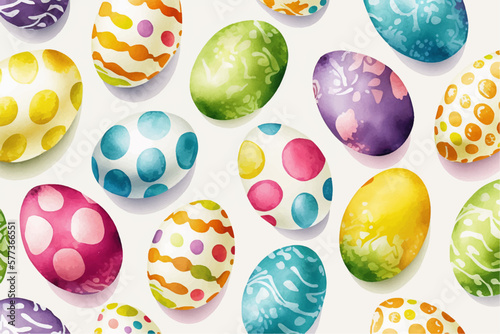 Pattern from Easter eggs and flowers. Happy easter
