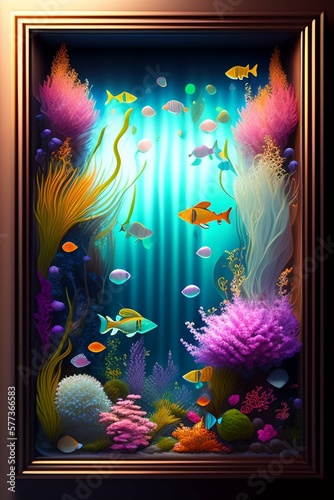 beautiful fish framed with vector