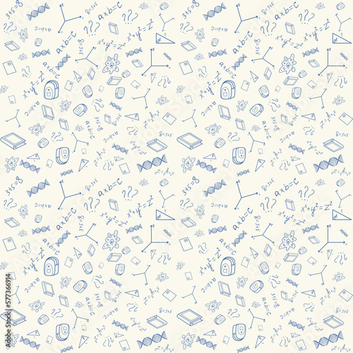 Back to school seamless pattern. Vector background