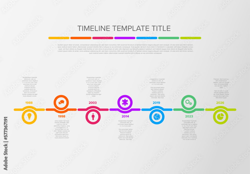 Six circle steps timeline process infographic Six circle steps timeline process infographic