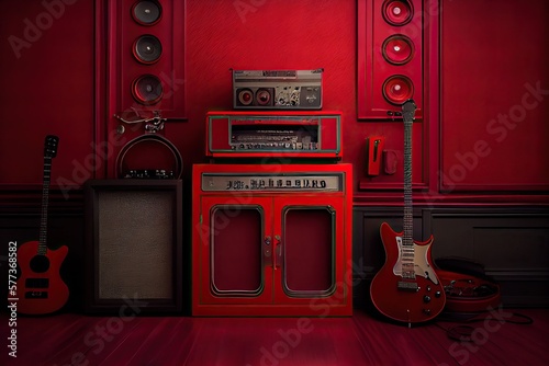 Red rock music background w...