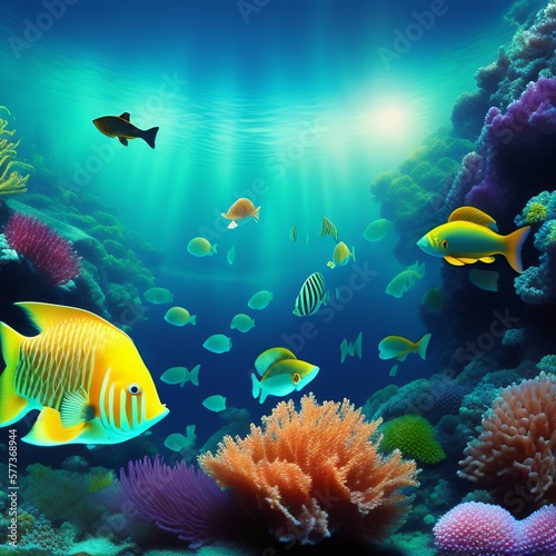 Underwater reef and fish
