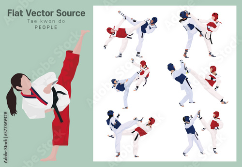 Martial arts competition kick pose source for taekwondo martial arts Olympic events