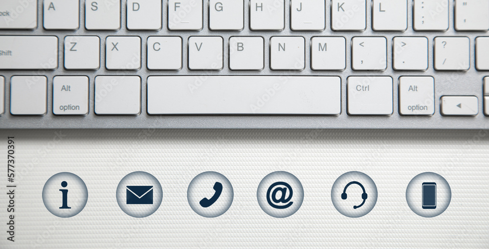 Computer with a contact symbols. Internet. Communication Computer with a contact symbols. Internet. Communication