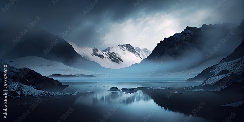 Φωτογραφία Vast Untouched Sacredness: A Moody Enchantment in Frozen Glacial Landscape - Gen