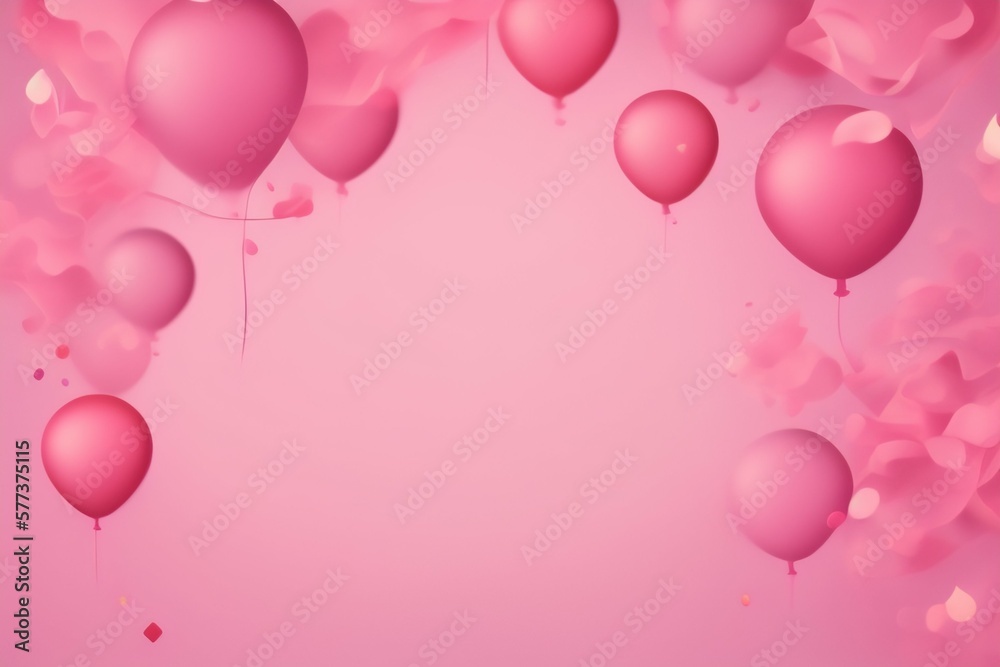 Background with balloons with generative AI techonology	
