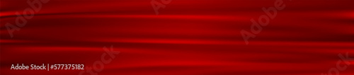 Red fabric texture, satin cloth background, wavy drapery backdrop, elegant luxury textile material. Vector illustration.