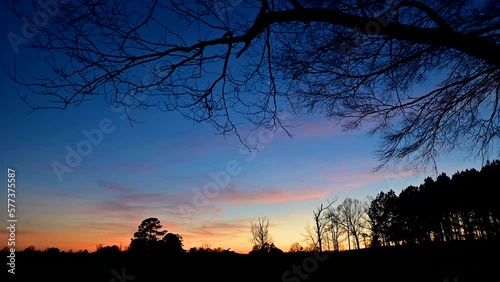 Timelapse of sky after sunset, Moon rising photo