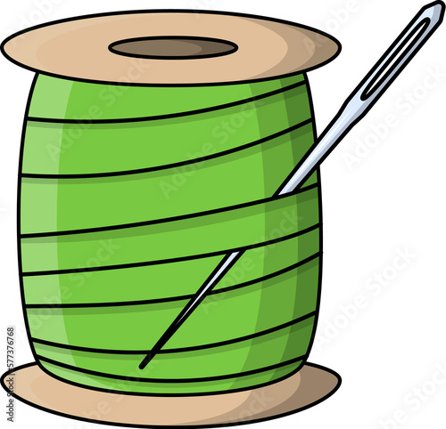 Spool of thread and needle