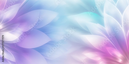 Colorful Abstract Iridescent Flower Background / Banner - Pastel Blue Purple Theme - Generative Ai Illustration 