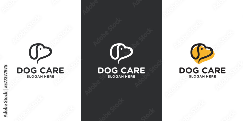 Fototapeta premium dog health dog logo design with clean line style 