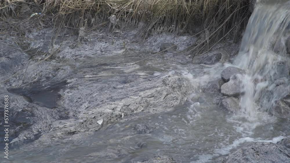 Wastewater discharge. City sewage system. Water pollution. Wastewater discharge. City sewage system. Water pollution.