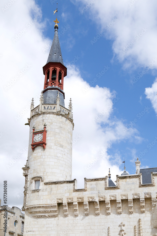 La Rochelle city town hall tower, France