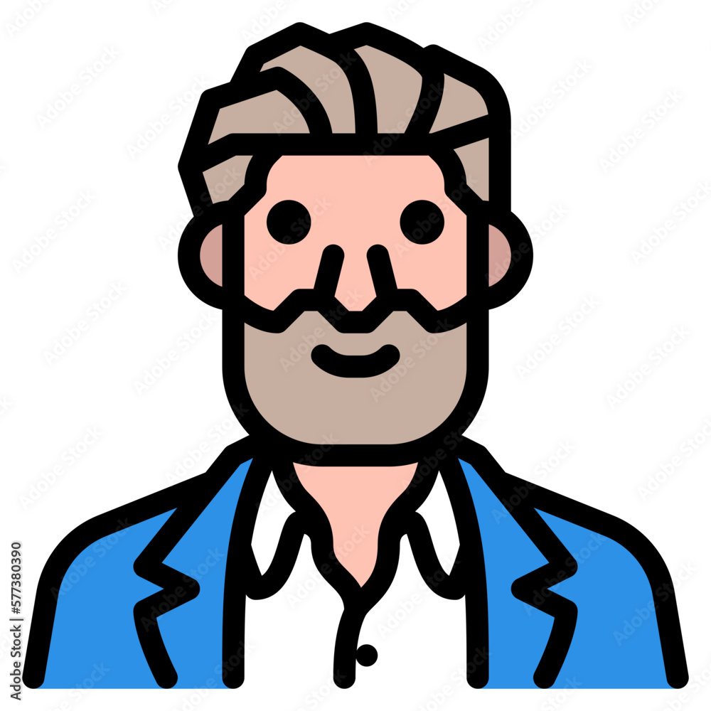 Obraz premium old man line filled icon