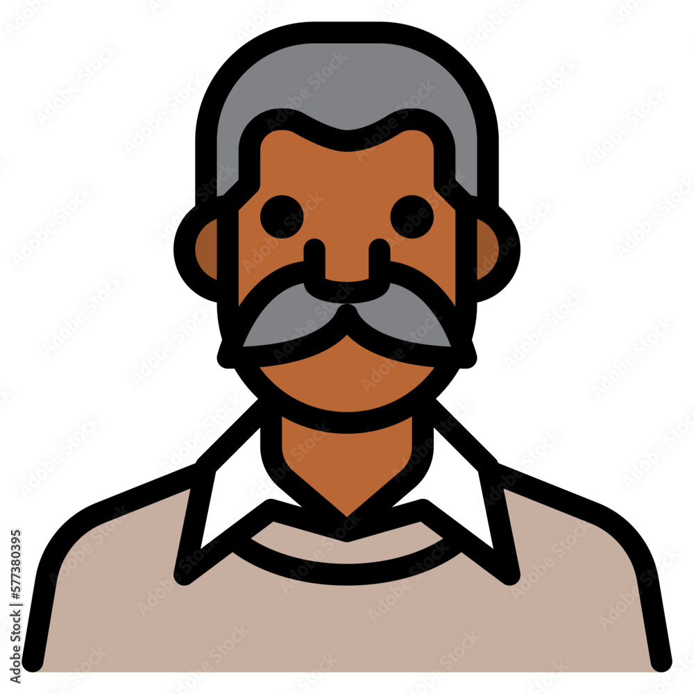 old man line filled icon