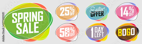Sale banners design template, set discount tags, great promotion, vector illustration