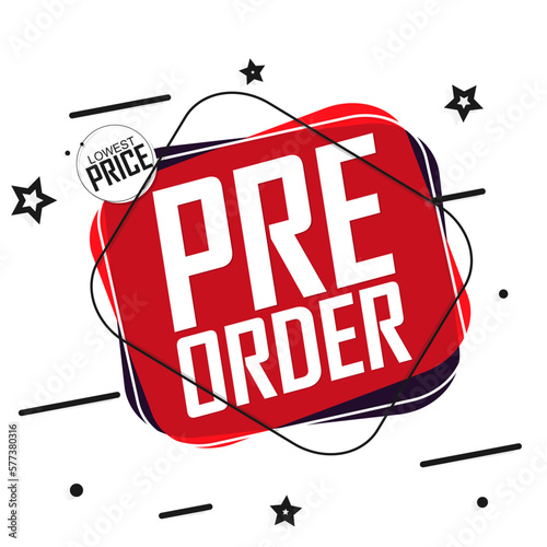 Pre-Order Summer Sale, banner design template, season discount tag, promo poster for online store, vector illustration
