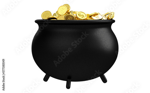 Fotografia 3d pot of gold for composition