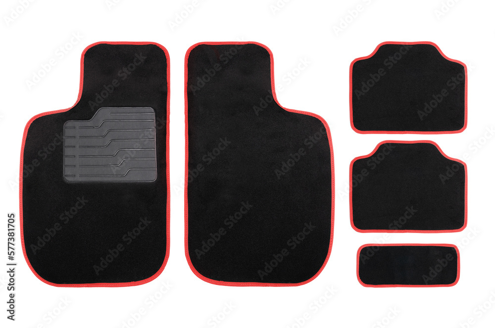 Set of car mats on white background
