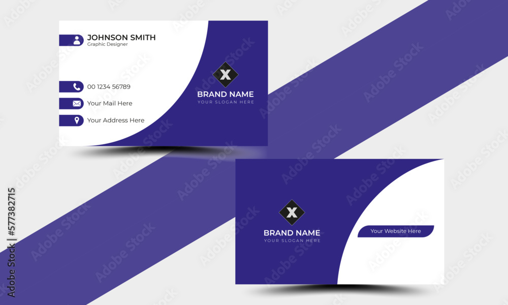 Fototapeta premium Classic business card template design in purple color super cool
